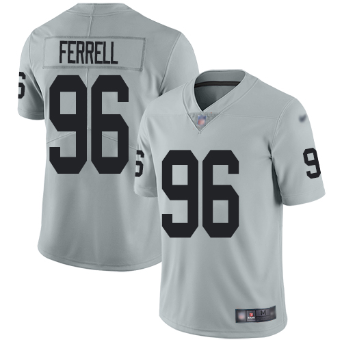 Men Oakland Raiders Limited Silver Clelin Ferrell Jersey NFL Football 96 Inverted Legend Jersey